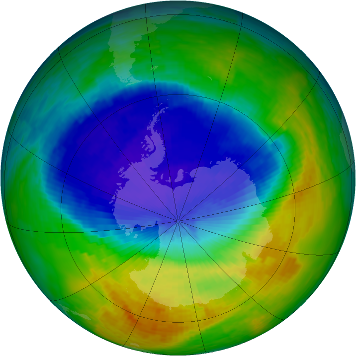 Antarctic ozone map for 07 November 1994